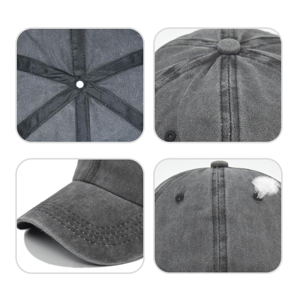 Baseball Cap Washed Printing Adjustable Sports Hat Distressed Soft Top Sun Hat for Men Women Running Training Outdoor