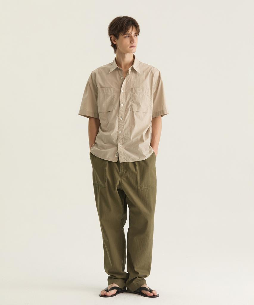 Oteumilkape Herringbone Fatigue Pants - Khaki