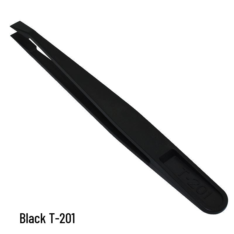 Anti-static Carbon Fiber Plastic Tweezers: Round & Wide Tip Clamps, Eco-friendly Insulation for Disassembly and Repair