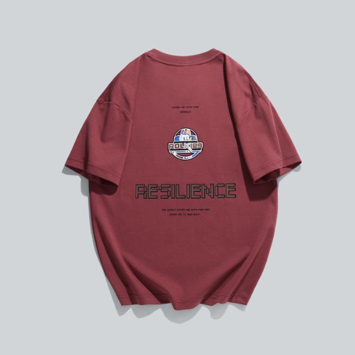 

Белая футболка с принтом Мужская летняя тонкая вышитая футболка с коротким рукавом Одежда 4XL