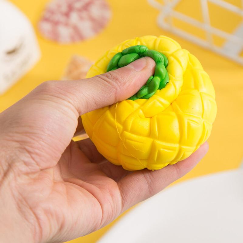 Non-toxic Soft Simulated Pineapple Squishy Toy Slow Rebound Squeeze Stress Relief Toy for Office Desk Decor