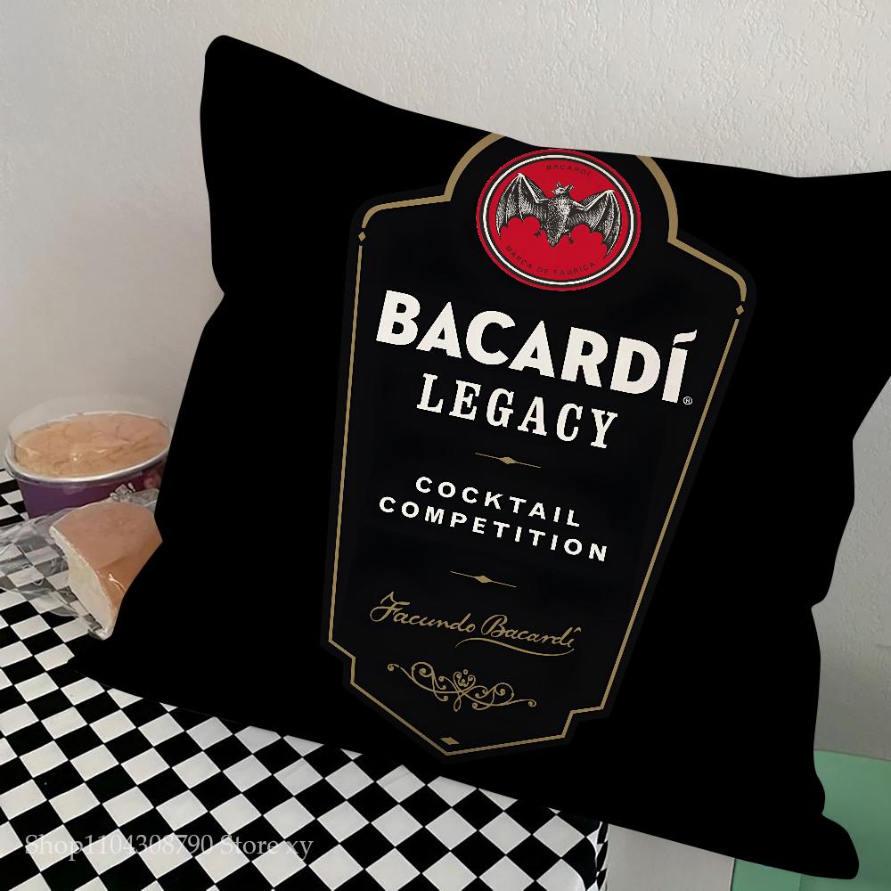 Spirituosen B-Bacardi-i Kissenbezug Quadratisches Kissen Schlafzimmer Sofa Freizeit Komfortkissen Auto Wohnzimmer Heimdekoration