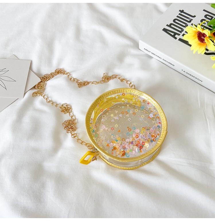 Children Sand Flowing Sequins Transparent Single Shoulder Chain Bag Shoulder