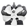 Heat Powered Stove Fan Aluminum Alloy Low Noise Sustainable Wood Stove Fan for Log Fireplace Silver
