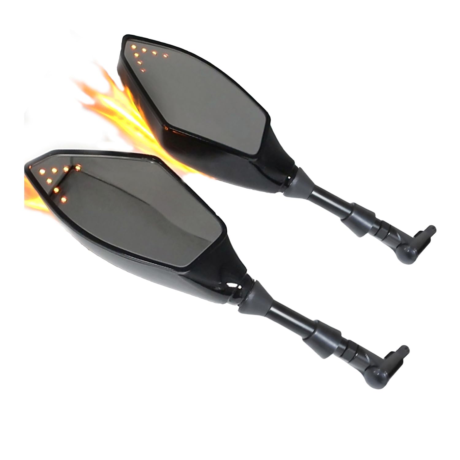 

SZYUMO Motorcycle 10mm Conversion Bike Mirror 8mm Mirrors with LED Turn Signals Mirrors, Right/Left Thread, Set, Left/Right Thread, Bicycle/Moped