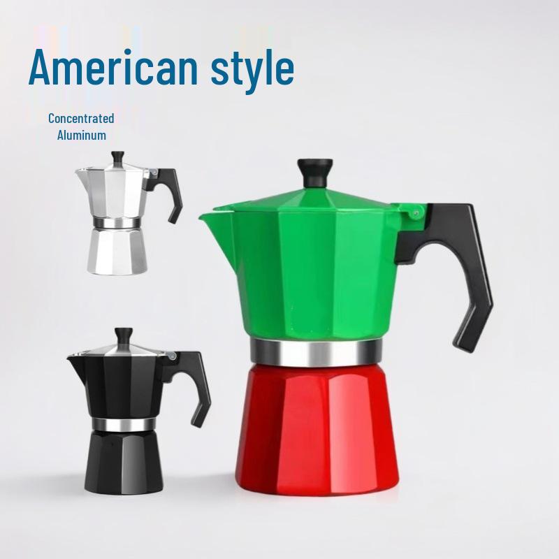 Italian Octagonal Moka Pot: Aluminum Espresso Coffee Maker for Home Use