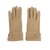 Button Winter Gloves Fleece Cycling Mittens Simple Women Gloves  Female