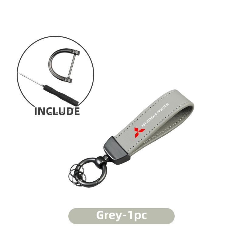 

Leather Simple Unisex Auto Logo Keychain Key Ring Chain Holder For Mitsubishi Outlander Lancer L200 ASX Pajero Grandis Eclipse
