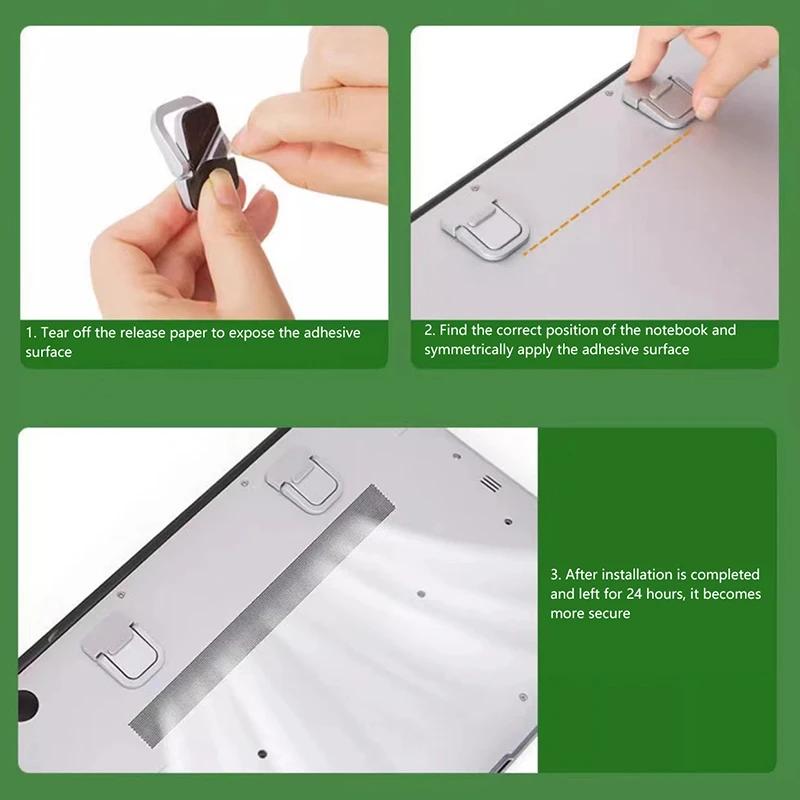 2/4pc Adjustable Foldable Laptop Stand Mini Computer Keyboard Riser with 2 Adjustable Angles Invisible Plastic Notebook Support