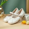 Fashion Inner Height Increase Silver Mary Jane Pumps Women's Summer Flats 2025 New Ballet Shoes with Skirt Small Leather Shoes for Women
