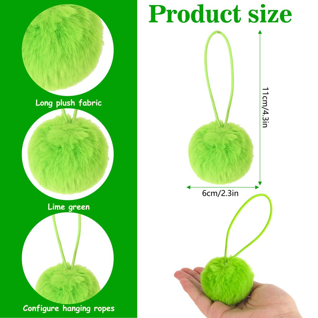 12pcs/set Bow Pom-pom Christmas Decor Set Christmas Stocking Pendant Green Hairpin Rabbit Green Ball Christmas Tree Ornament