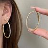 Vintage Red Large Small Circle Hoop Earrings for Women Simple Geometric Round Glossy Huggie Earrings Party Jewelry Gift