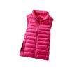 Women's Lightweight Down Vest, Korean Style, Stand-Up Collar, Slim-Fit, Sleeveless Jacket for Autumn and Winter.