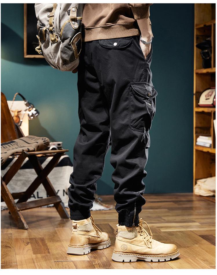 Men's Winter Retro Velvet Cuffed Stretch Overalls - Versatile & Warm 98099