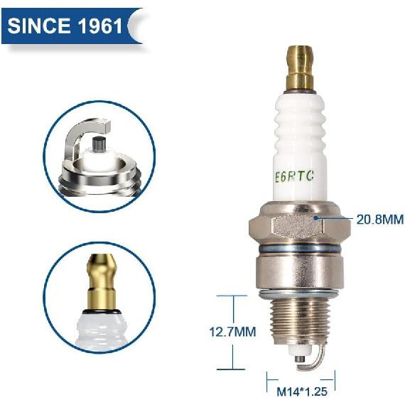 TORCH E6RTC Spark Plug Replace for NGK BPR6HS Spark Plug, for BOSCH WR7BC Spark Plug, for CHAMPION RL82YC Spark Plug, for DENSO IWF20 W20FPR-U Spark