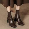 H9537-2 short boots women's new autumn and winter Martin boots thick heel rear zipper thin fashion single boots