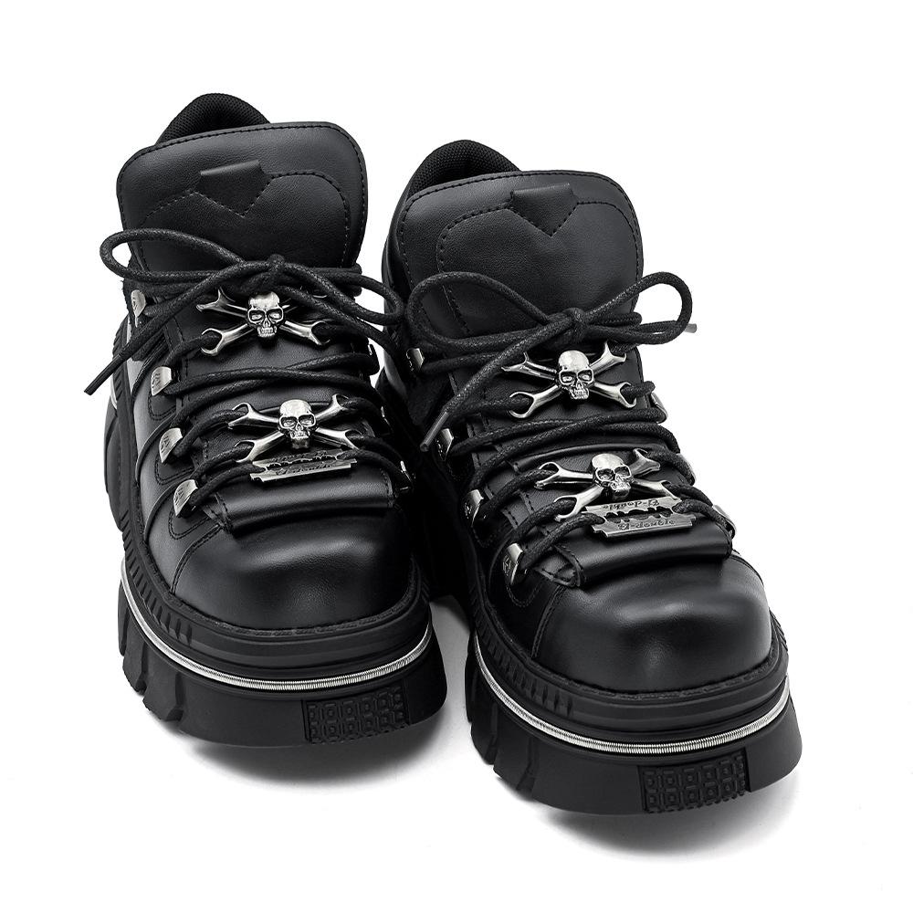 Summer Women Shoes Platform Punk Boots Gothic Dark Motorcycle Boots with Thick Sole Height Increase