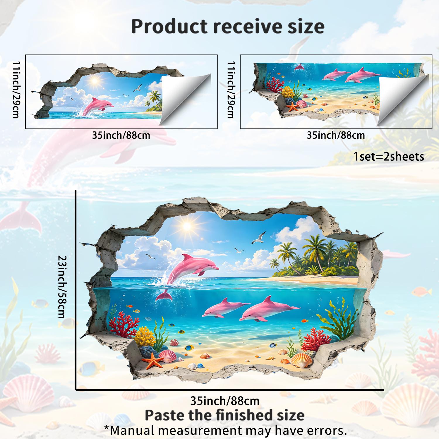 Simulation Wall-breaking Stickers - Dolphin Stickers - Ocean World Children s Room Stickers