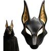 Maschera di Sciacallo Egiziano - Oggetti di Scena per Cosplay di Halloween, Maschera Cosplay di Sciacallo, Copri-Viso Mascherata Oro Finto Dipinto a Mano per Copri-Viso Festivo