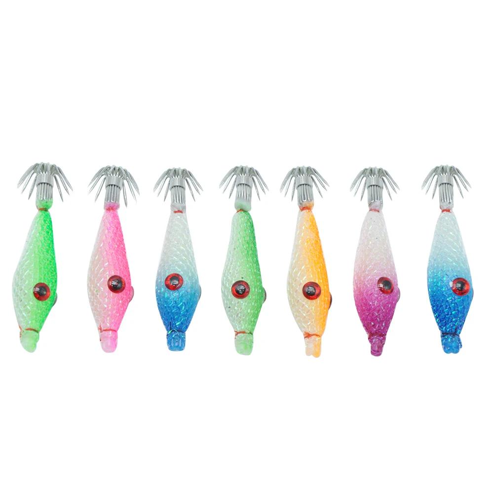 

14 шт. 5,5 см Кальмар Джиг Крючки Светящиеся Креветки Рыболовная Приманка Рыбалка Кальмар Приманки Флуоресцентные Рыболовные Приманки Рыболовные Снасти Аксессуар