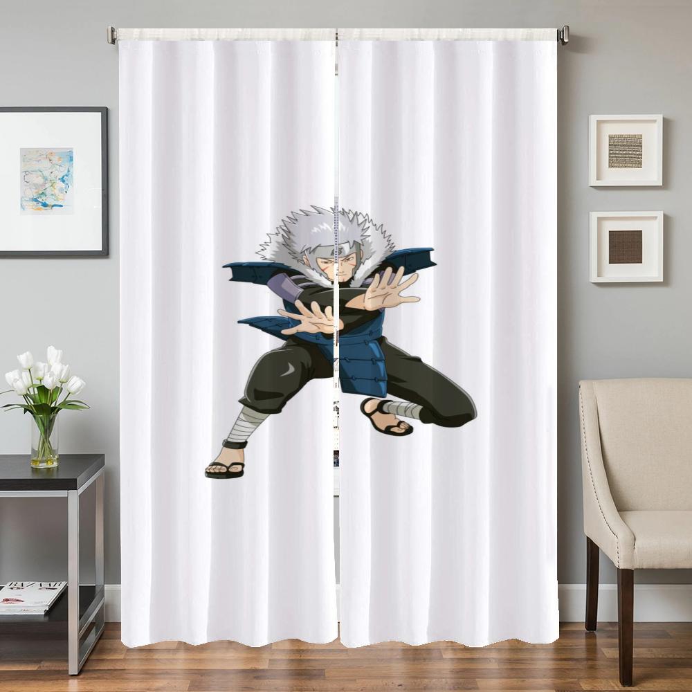Home Interior Kitchen Curtains for Living Room 2 Pieces Blackout Curtains Door Curtain Naruto Bedroom Decoration Partition Shade