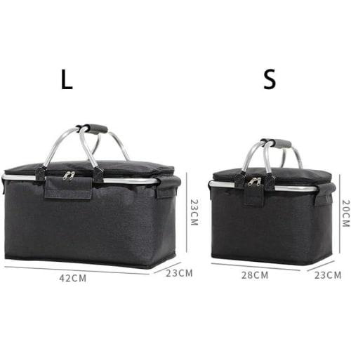 Picnic Basket, Storage Basket, Vegetable Basket, Insulated Basket, Eco Bag, Large Capacity, Multi-Purpose Cooler Basket, Foldable, Lunch Pack, Cooler