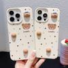 Three-dimensional Polka Dot Cartoon Bear for Apple 16 Promax Mobile Phone Case for IPhone 15 Silicone 14/13 Women