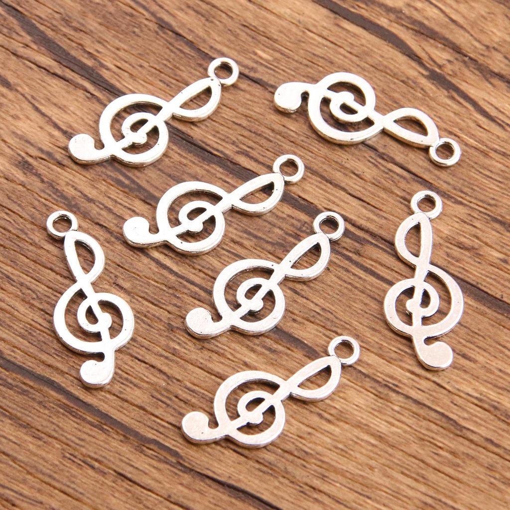 10pcs Musical Note Pendant Piano Guitar Microphone Speaker Suona Music Equipment Alloy Jewelry Accessories