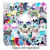 10/50PCS Mixed VSCO Holographic Laser Skull Stickers Graffiti Kids Toy Skateboard Car Motorcycle Bicycle Sticker Decals