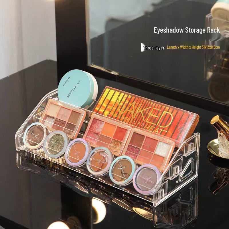 

Acrylic Compact Cushion Display Stand: Desktop Organizer for Cosmetics, Nail Polish, Lipstick, and Eyeshadow Storage.