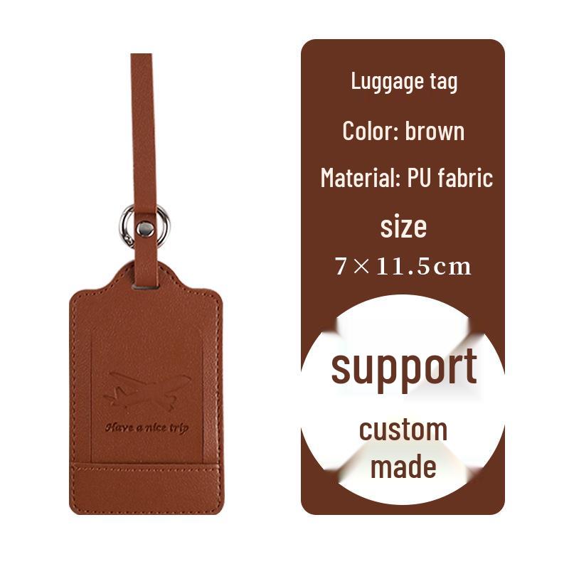 

Round Ring Metal Luggage Tag with Extended PU Leather Strap