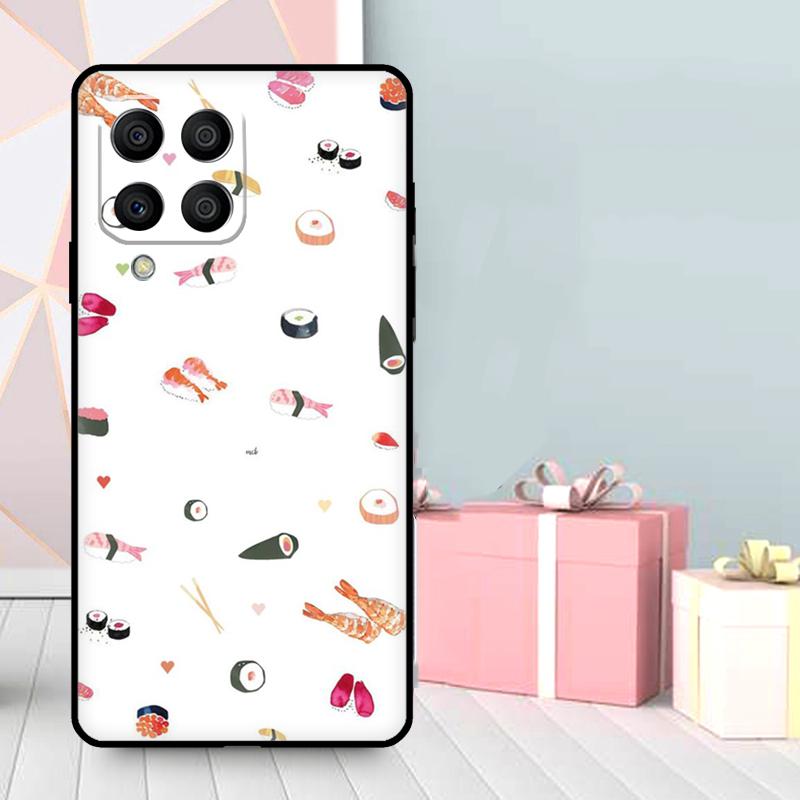 Kawaii Sushi Pattern Case For Samsung Galaxy M35 M56 M12 M06 M32 M52 M55 M15 M11 M13 M14 M16 M36 M31 M53 M34 M54