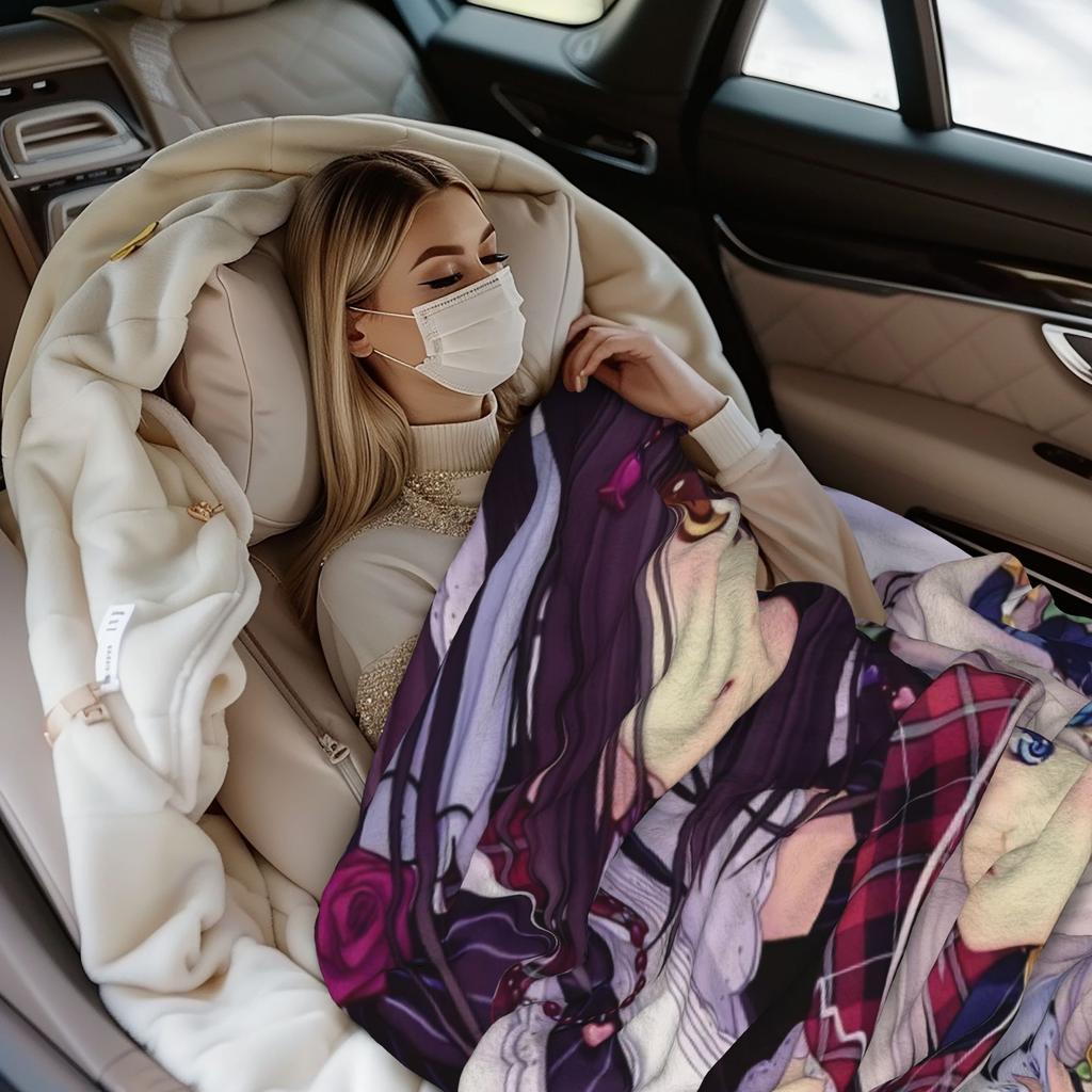 Anime Nekopara Cartoon Blanket Chocola Vanilla Maple Flannel Awesome Breathable Throw Blankets for Bedspread AutumnWinter