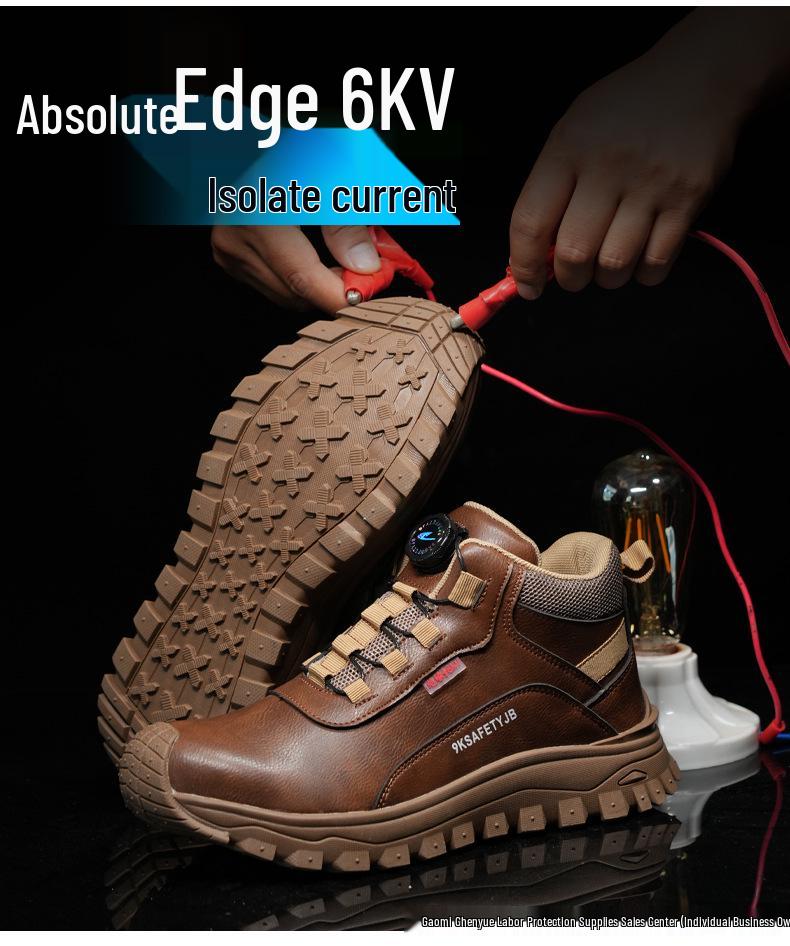 6KV Insulated Anti-Smash & Puncture Microfiber Leather Work Shoes for Electricians – Comfortable & Wear-Resistant Protection
