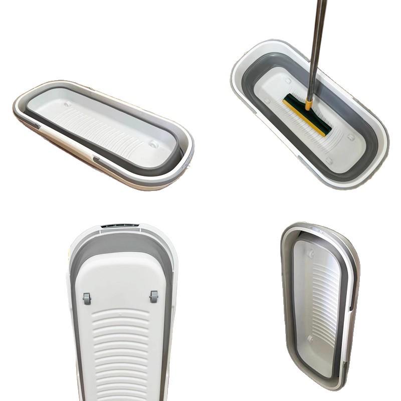 Square Dual-Use Mop with Dry/Wet Foldable Durable Bucket, Large Capacity.