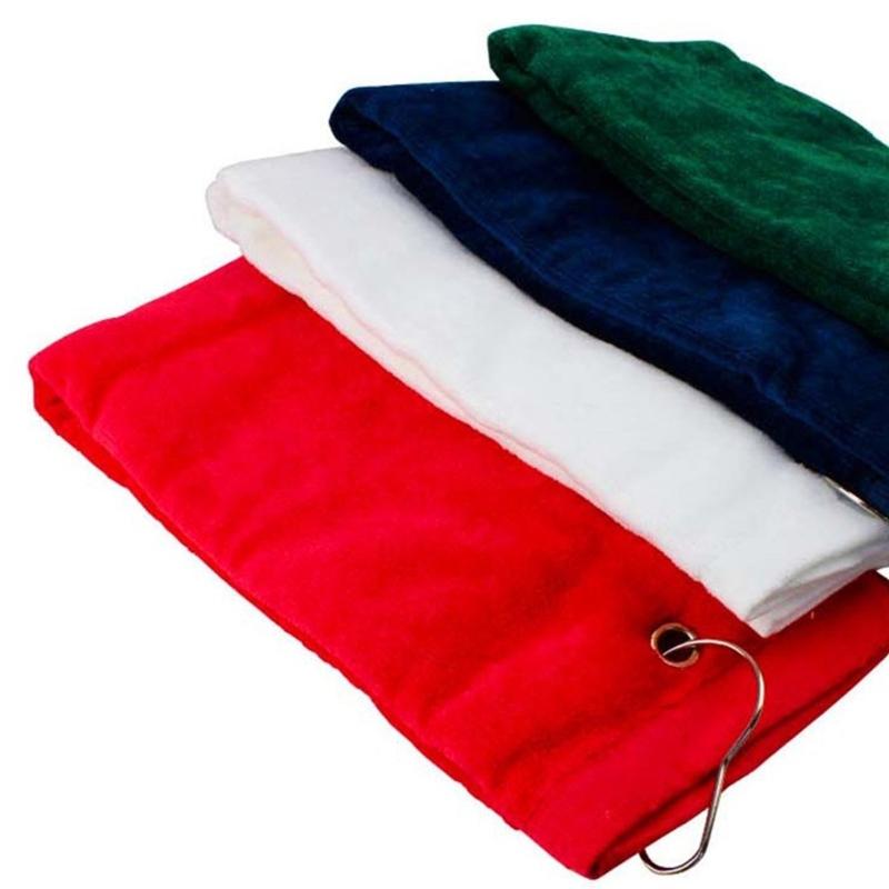 Golfs Towel Soft Cotton Wipe Cleaner Golfs Head Cleaning Cloth with Carabiner Buckle Hook Clip Golfs Club Wiping Cloth