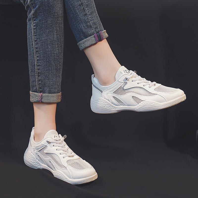 Women's Sports Shoes New Summer Versatile Breathable Mesh Surface Shoes Casual and Lightweight Hollow Dress White Shoes Fashion
