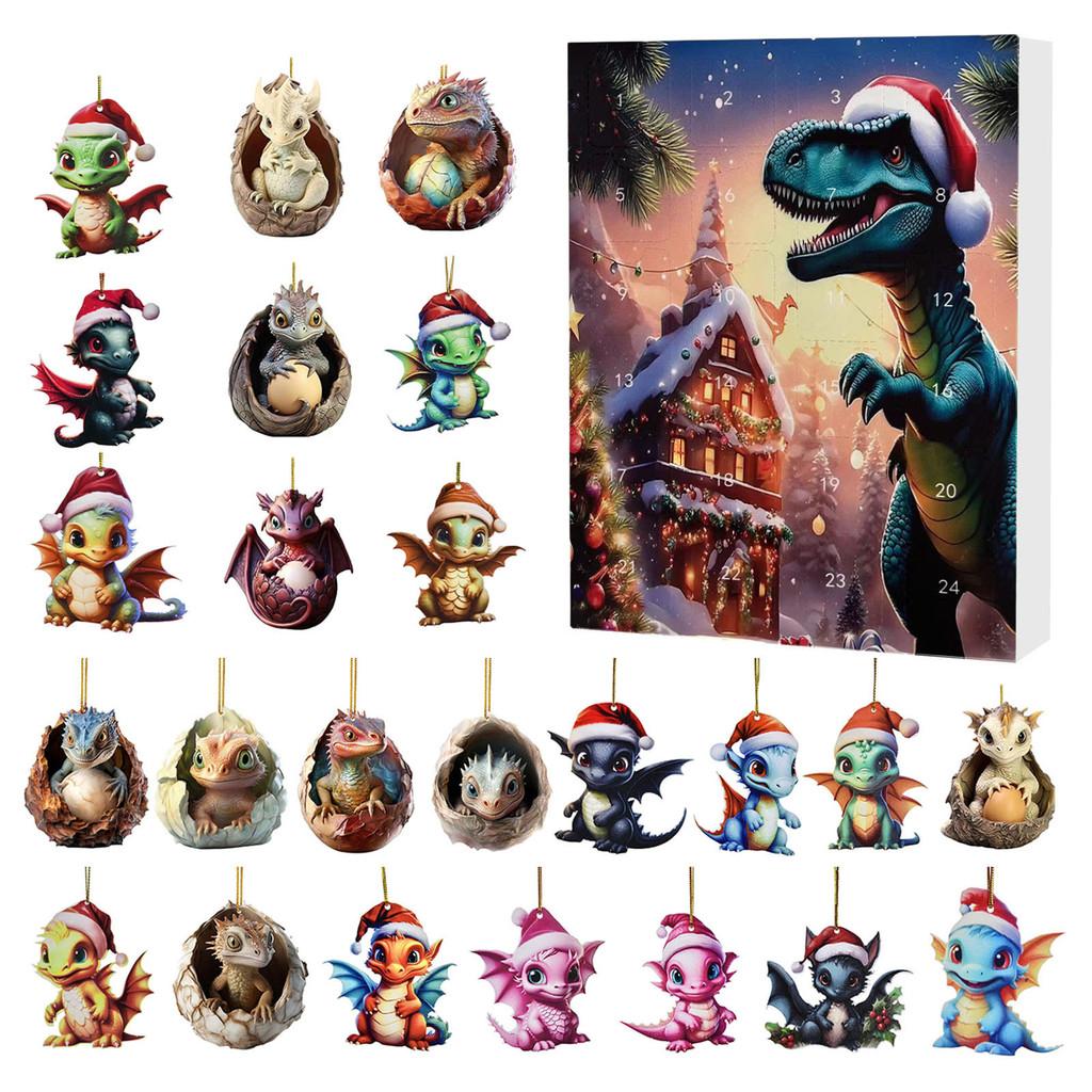 Weihnachts-Countdown Blind Box Mini Acryl Drachenbaby Anhänger Geschenk für Feiertagspartys