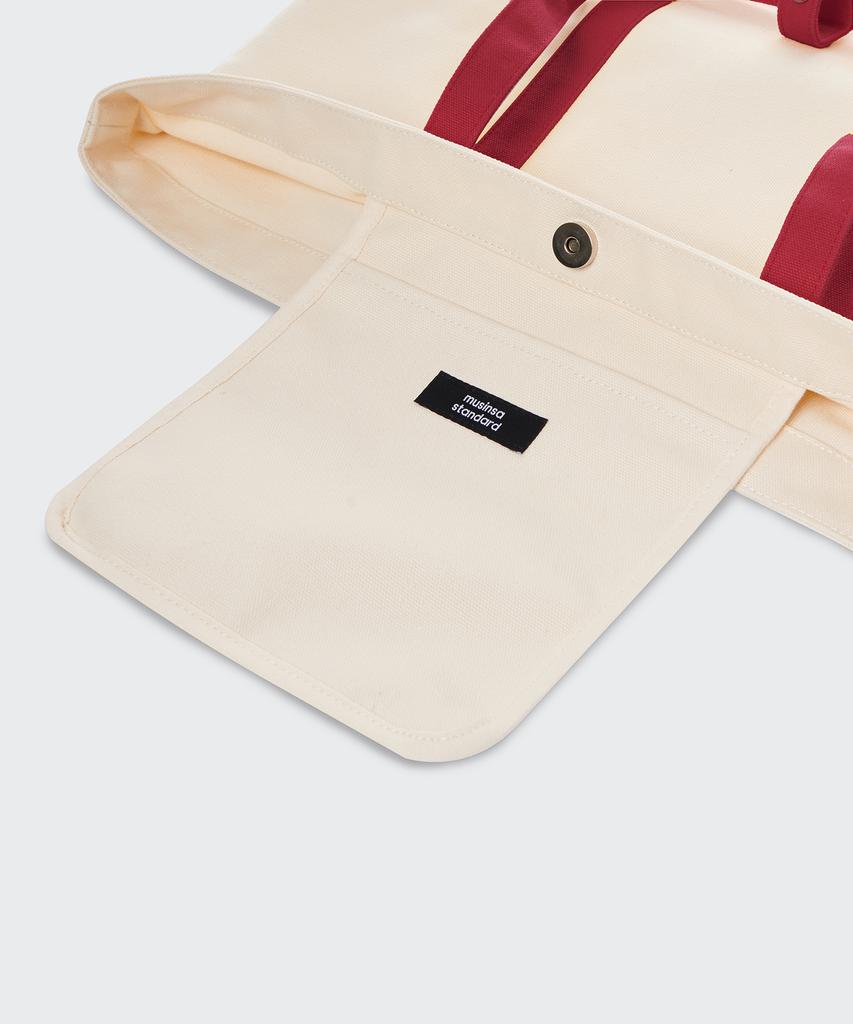 Musinsa Standard Daily Canvas Tote Bag [Ivory/Red]