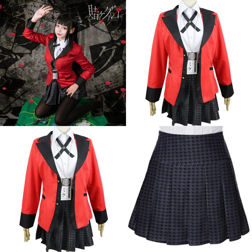 Superbe Costume Tenue Kakegurui Jabami Yumeko Avec Coutures Parfaites Pour Halloween