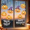 Festive Party Supplies for Halloween Castle Pet Static Cling Window Stickers, Spooky Bat Pumpkin Easy Peel Stick Wall Art Floral Glass Decals,