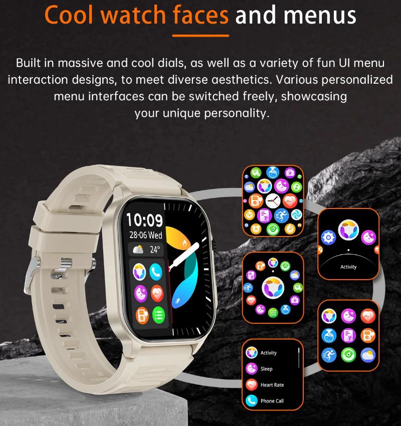 2025 Nowy Męski Smartwatch Latarka 2.01" HD Duży Ekran Głos AI Połączenie Bluetooth Zegarki Sportowe Monitor Zdrowia Smartwatch Kobiety