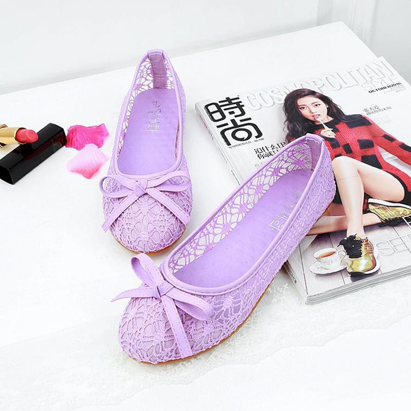 Scarpe Basse da Donna con Fiocco Scarpe da Ballo Basse Moda Donna Slip-On Tagli Bassi Scarpe Piatte da Donna Dolci Scarpe Casual Traforate Scarpe Basse Traspiranti