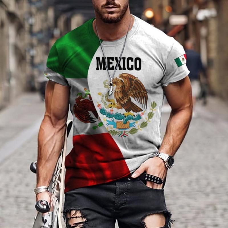 Mexico Skull Graphic Mens T-Shirts For Men 3D Printed Summer Tops Short Sleeve O-nack Fashion Casual Oversized Tee Shirts Unisex