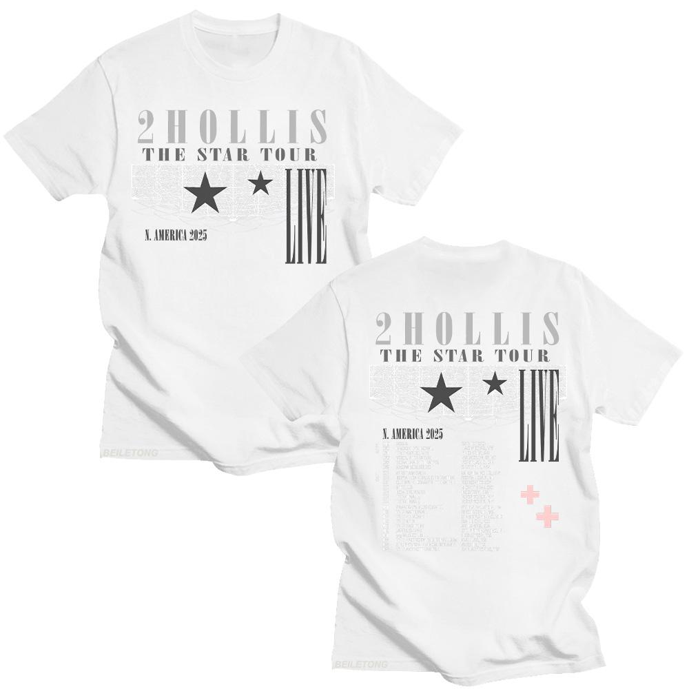 2Hollis The Star Tour 2025 T-shirt Cotton Short-sleeved Women Men Fashion Casual Tshirt High Quality Soft Top New Versatile Tees
