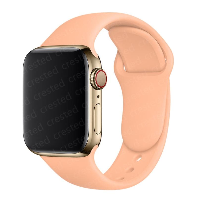 Silicone Strap For Watch Band 44mm 40mm 38mm 42mm Rubber Belt Wristband Bracelet iWatch1 2 3 4 5 Se 6 Band