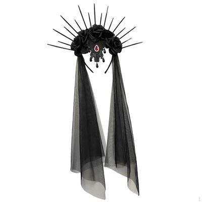 Décorations d'Halloween bandeau couronne casque de mariage mariée cheveux de style européen et américain