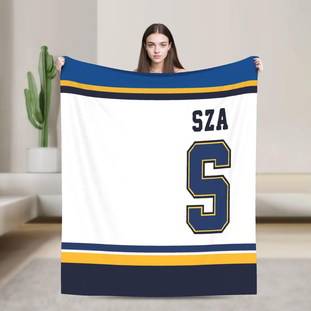 SOS SZA Rapper Knitted Blanket 90s Music Fleece Throw Blanket Bedroom Sofa Decoration Lightweight Bedspread