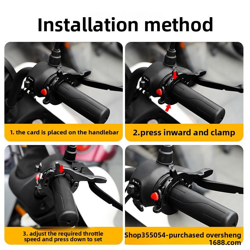 1ks Snadno uchopitelná motocyklová tempomatová svorka plynu - Vhodná protiskluzová ABS rukojeť řídítek zvyšuje bezpečnost a pohodlí při jízdě