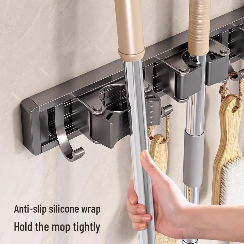 ZNMW No-Drill Wall Mounted Mop & Broom Holder